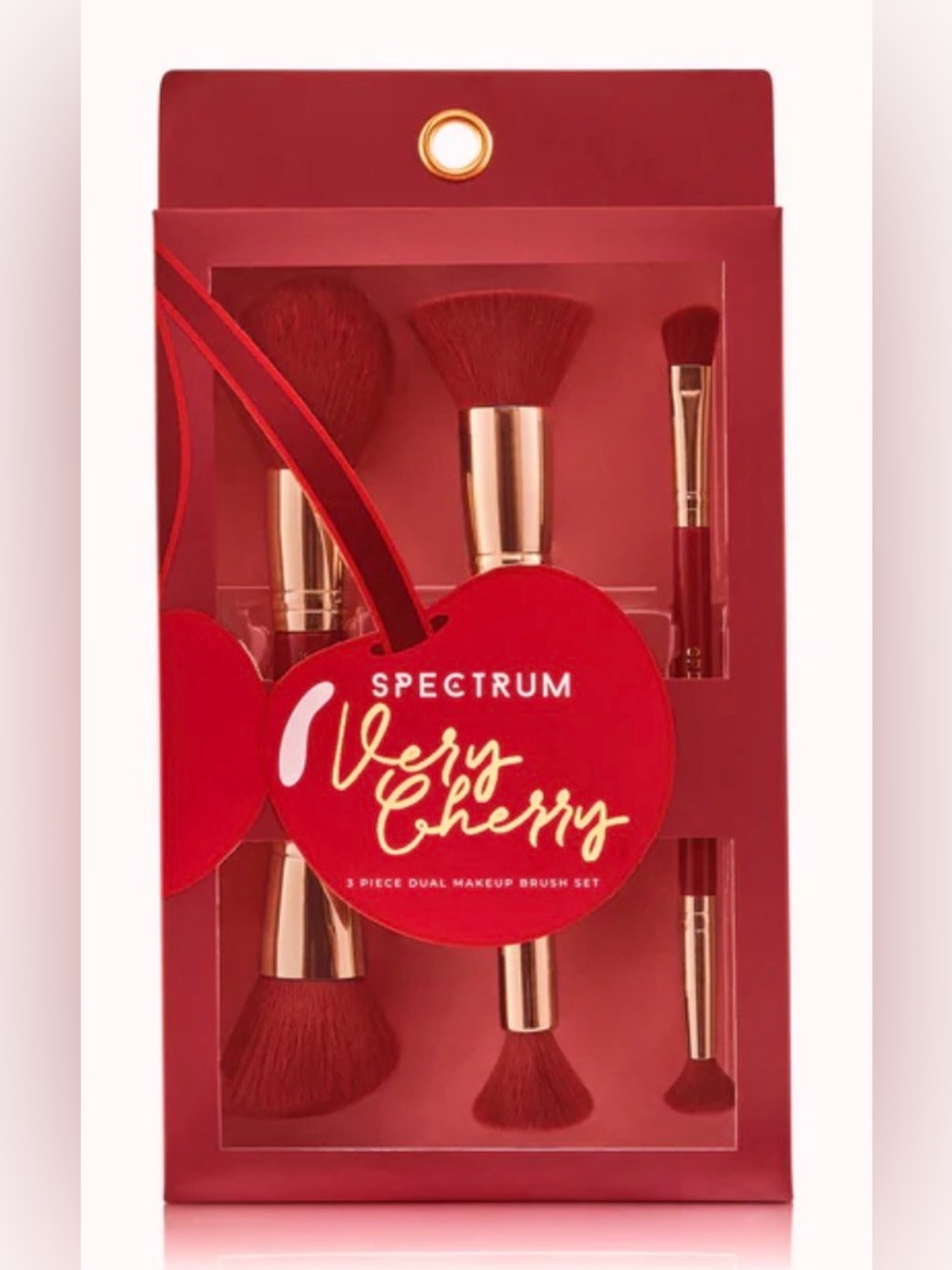 Spectrum 'Very Cherry' 3-Piece Red Makeup Brush Set
